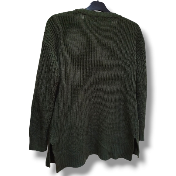 PINK ROSE Women's Army Green Emoji Knit Cardigan - Picture 9 of 16